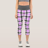 Leggings Capri Motif Tartan mauve moderne (Recto)