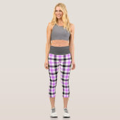 Leggings Capri Motif Tartan mauve moderne (Recto)