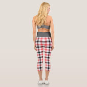 Leggings Capri Motif Tartan rouge moderne (Verso)