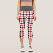 Leggings Capri Motif Tartan rouge moderne (Recto)