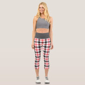 Leggings Capri Motif Tartan rouge moderne (Recto)