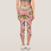Leggings Capri Motif transparent de dinosaure mignon (Verso)