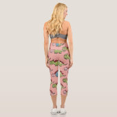 Leggings Capri Motif transparent de dinosaure mignon (Verso)