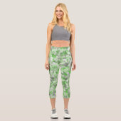Leggings Capri Motif Triangle Gris Vert (Recto)