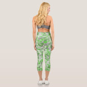 Leggings Capri Motif Triangle Gris Vert (Verso)