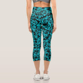 Leggings Capri Motif Triangle Noir Sarcelle (Verso)