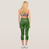 Leggings Capri Motif Triangle Noir Vert (Verso)