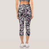 Leggings Capri Motif Triangle Noir Violet (Verso)