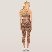 Leggings Capri Motif Triangle Orange Marron (Verso)