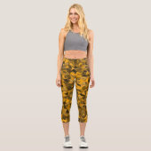 Leggings Capri Motif Triangle Orange Marron (Recto)