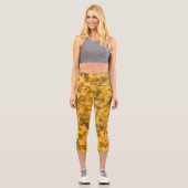 Leggings Capri Motif Triangle Orange Marron (Recto)