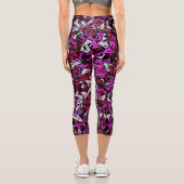 Leggings Capri Motif Triangle Rouge Violet (Verso)