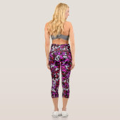 Leggings Capri Motif Triangle Rouge Violet (Verso)