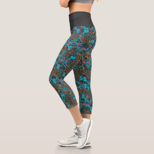 Leggings Capri Motif tribal aztèque axolotl Xolotl mythologie boh