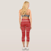 Leggings Capri Motif tricoté rouge et blanc pour Noël (Verso)
