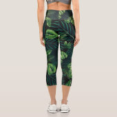 Leggings Capri Motif Tropical Noir (Verso)