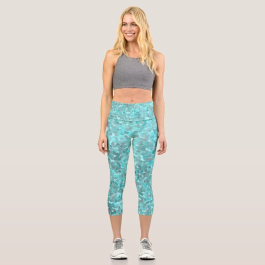 Leggings Capri Motif turquoise (Recto)