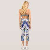 Leggings Capri Motif unique bleu vert jaune (Verso)