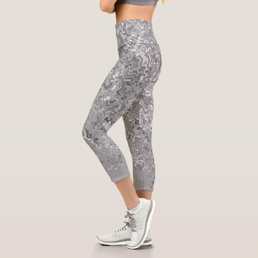 Leggings Capri Motif unique gris chic (Gauche)