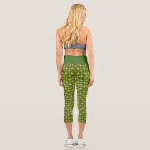 Leggings Capri Motif vert Jaune Tartan À damiers Trippy (Verso)
