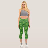 Leggings Capri Motif vert orange (Recto)