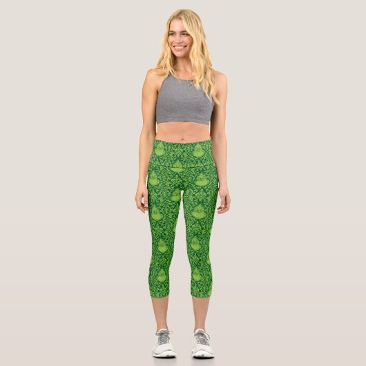 Leggings Capri Motif vert orange (Recto)