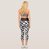 Leggings Capri Motif Web gothique noir et blanc (Verso)