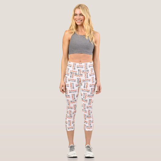 Leggings Capri Motivation expression typographique motif motif (Recto)