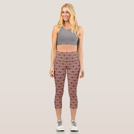 Leggings Capri Mousse de mocha florale (Recto)