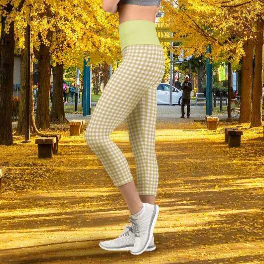 Leggings Capri Moutarde Gingham
