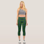 Leggings Capri Muir Moore écossais vert bleu plaid (Recto)