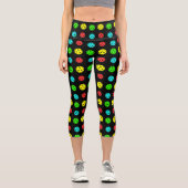 Leggings Capri Multicolore Motif Pickleball (Recto)