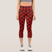Leggings Capri Munro tartan rouge noir plaid (Recto)