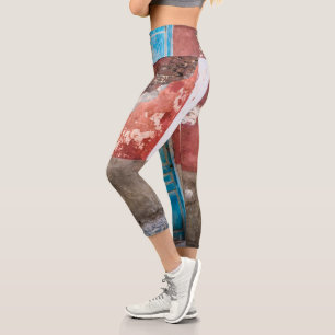 Leggings Capri Mur coloré avec porte bleue