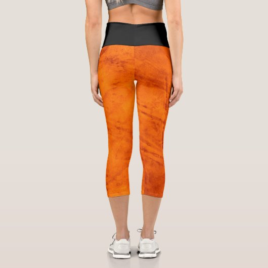 Leggings Capri Mur De Béton Grungy Halloween Et Noir (Verso)