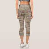 Leggings Capri Mur de briques brunes Un design original (Verso)