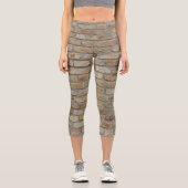 Leggings Capri Mur de briques brunes Un design original (Recto)