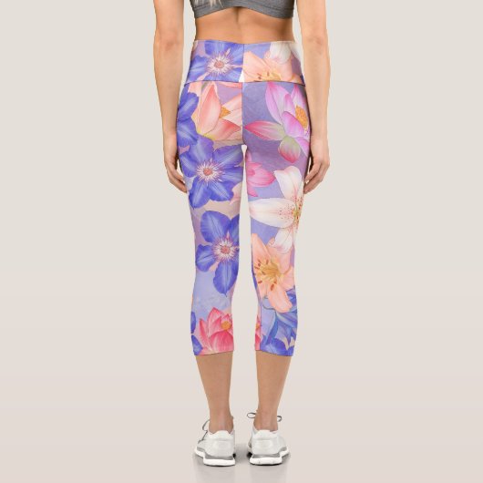 Leggings Capri Mur de fleurs (Verso)