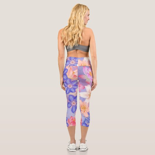 Leggings Capri Mur de fleurs (Verso)