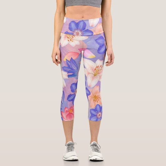 Leggings Capri Mur de fleurs (Recto)