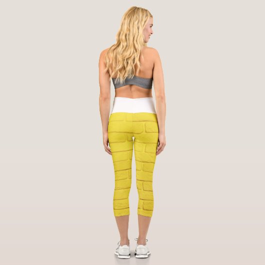 Leggings Capri mur en brique jaune (Verso)