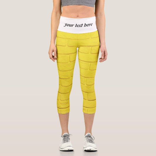 Leggings Capri mur en brique jaune (Recto)