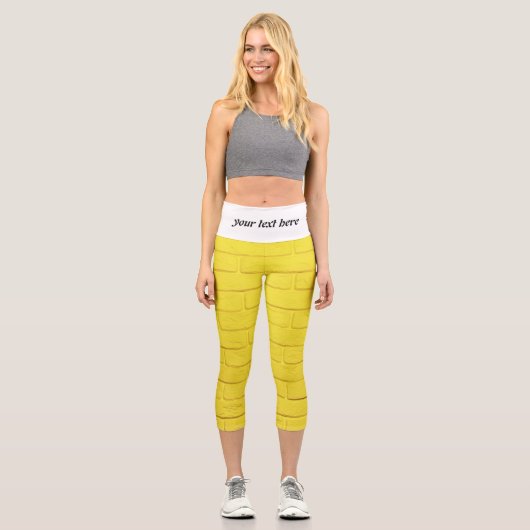 Leggings Capri mur en brique jaune (Recto)