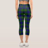 Leggings Capri Murray tartan bleu vert plaid (Verso)