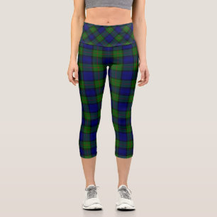 Leggings Capri Murray tartan bleu vert plaid capri
