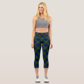 Leggings Capri Murray tartan bleu vert plaid capri (Recto)