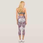 Leggings Capri Mystique solaire | Rose Argent Lune Étoiles Soleil (Verso)