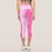 Leggings Capri Namaste Print Hot Pink Purple Modern Simple Yoga (Verso)