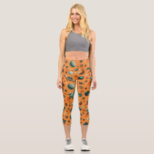 Leggings Capri Navires-fusée vintages pour engins spatiaux Motif 