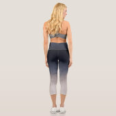 Leggings Capri Navy Blue Grey Pente blanche ombre rustique (Verso)